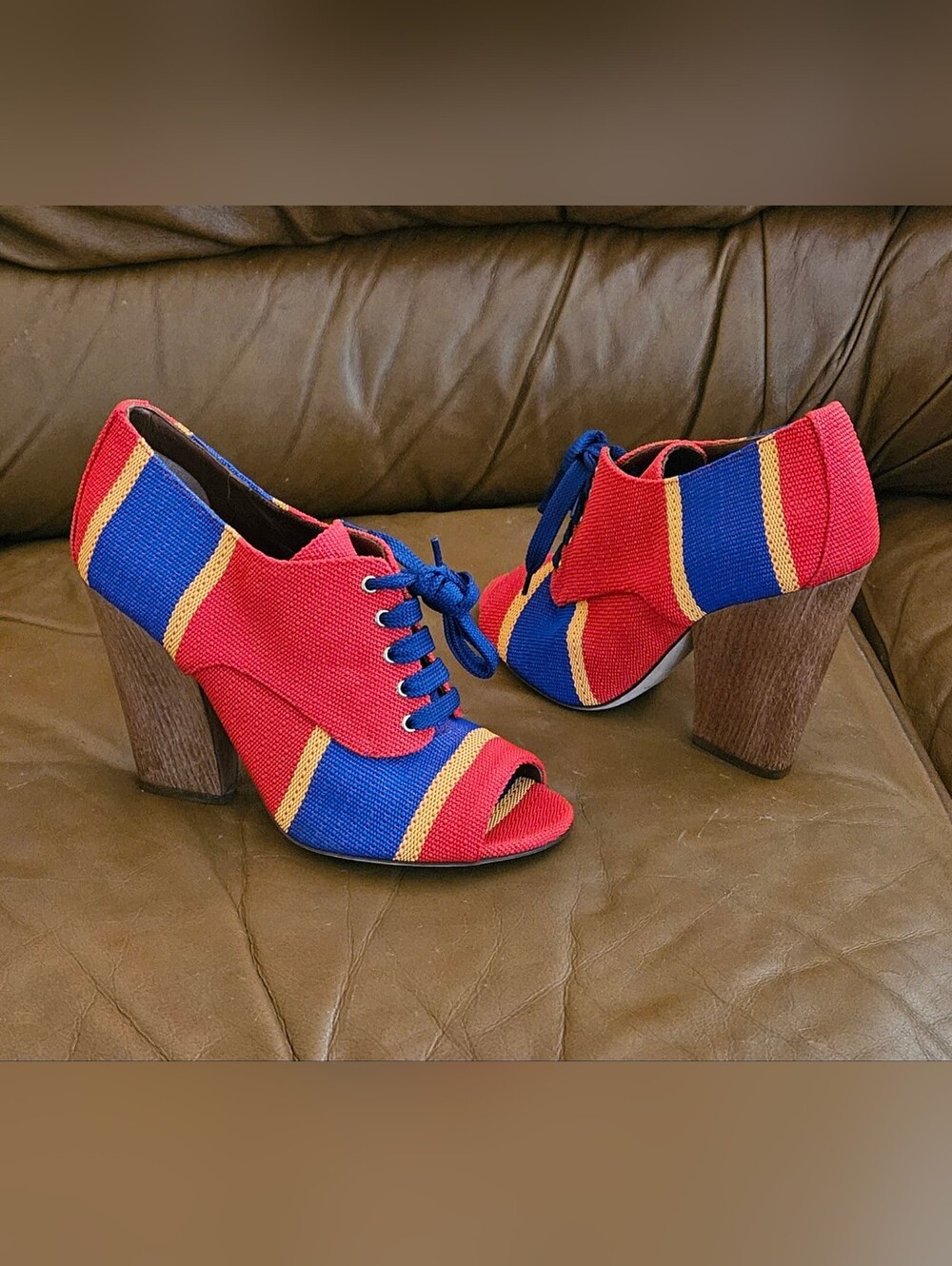 Dolce & Gabbana Multicolor Blended PVC Designer Ankle Heels Size 9 US - Picture 3 of 16